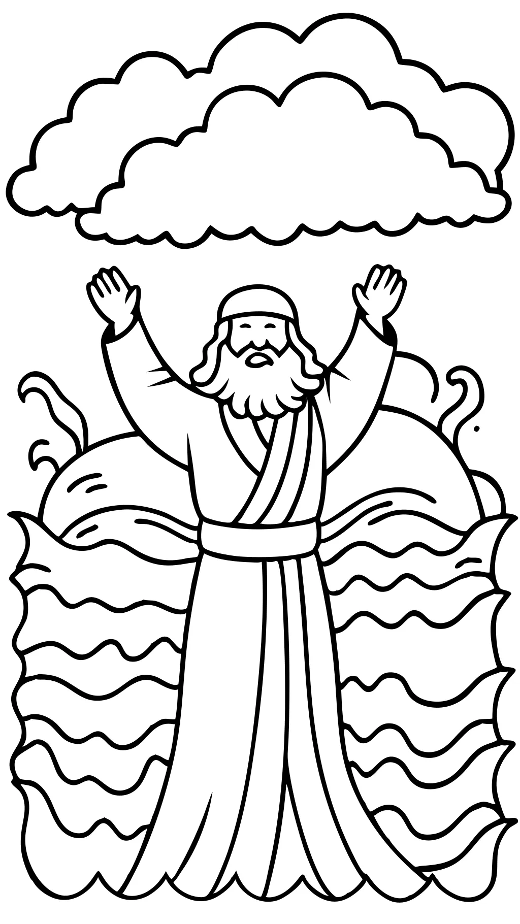 parting the red sea coloring page